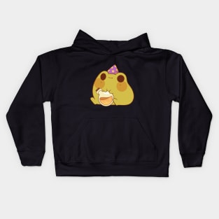 Wizard frog with potion Kids Hoodie